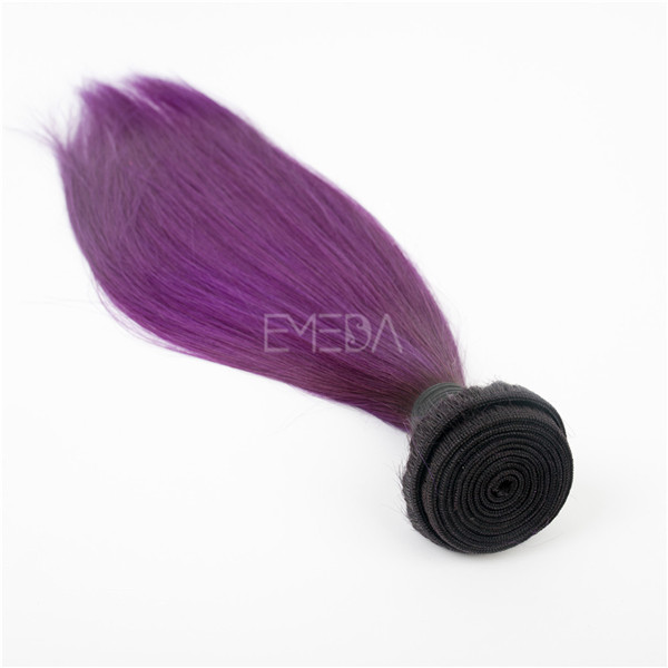 Stock grade 5A Brazilian remy purple hair extensions YJ183